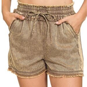 Zenana Outfitters Tan Athletic Shorts